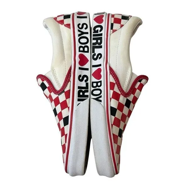 Vans Slip-On I Heart 'White Red' Size 8.5