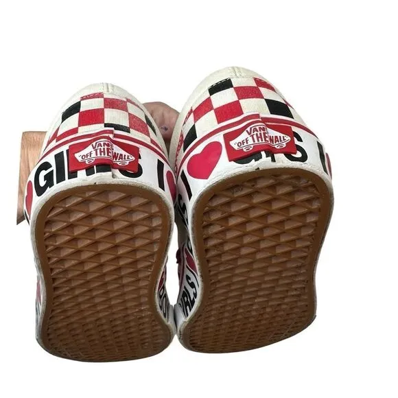 Vans Slip-On I Heart 'White Red' Size 8.5