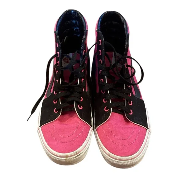 VANS Stylish Pink and Black High-Top Sneakers