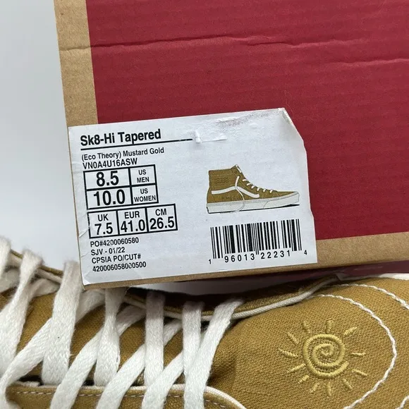 Vans Tan and White High-Top Skate Sneakers