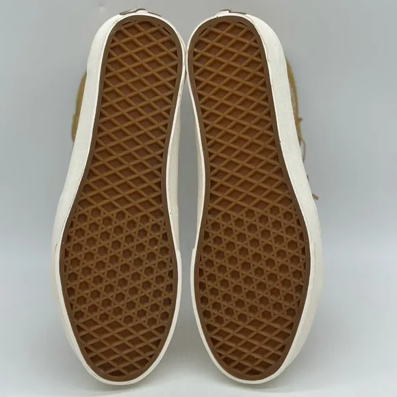 Vans Tan and White High-Top Skate Sneakers