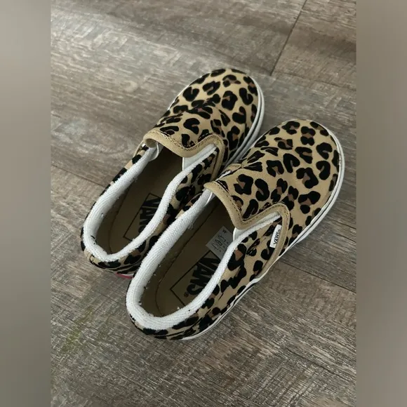 Vans Toddler Girls Leopard Print Slip-On Shoes Size 10c