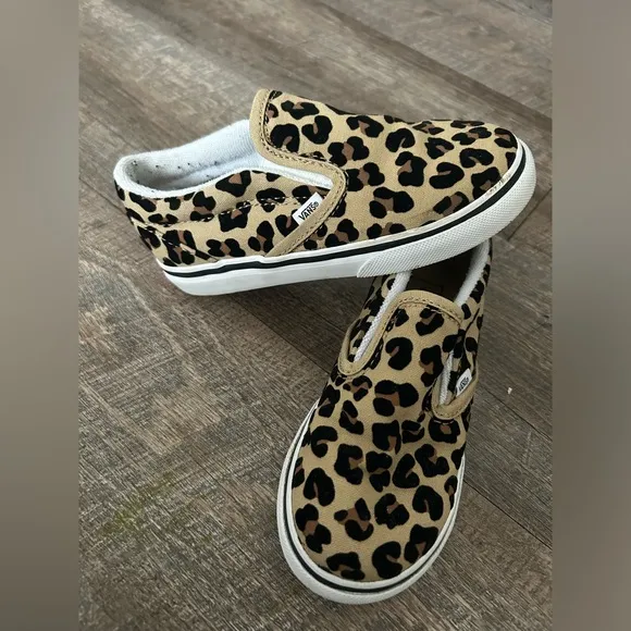 Vans Toddler Girls Leopard Print Slip-On Shoes Size 10c
