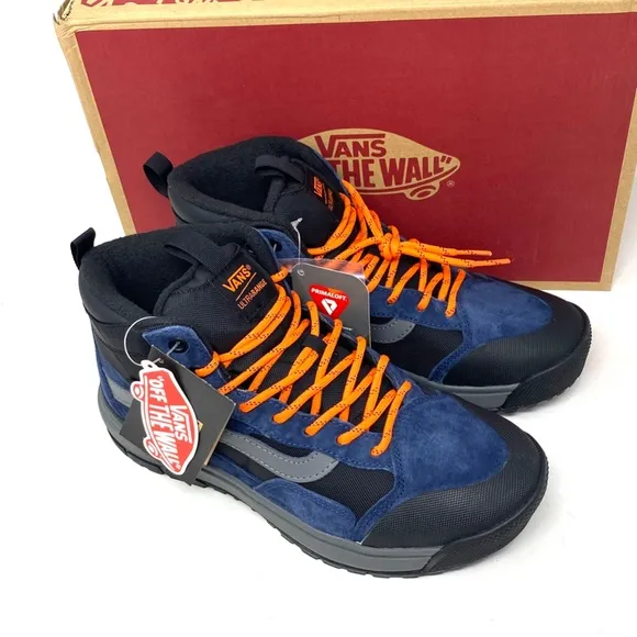 VANS Ultrarange Exo Hi MTE Women Boot Hiking Blue Black Nubuck Shoes VN0A5KS5LKV