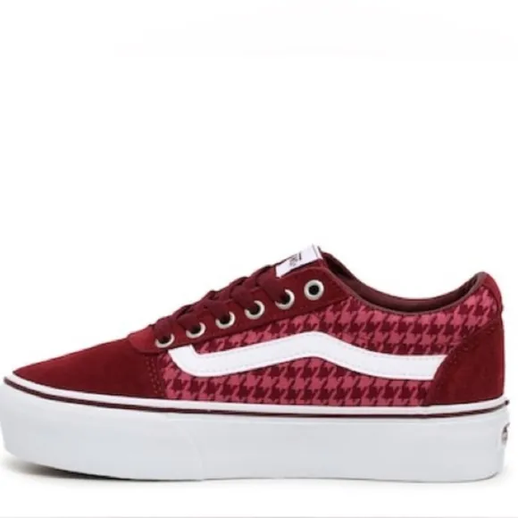 VANS Ward Lo Platform Sneakers in Burgundy NWT