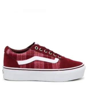 VANS Ward Lo Platform Sneakers in Burgundy NWT