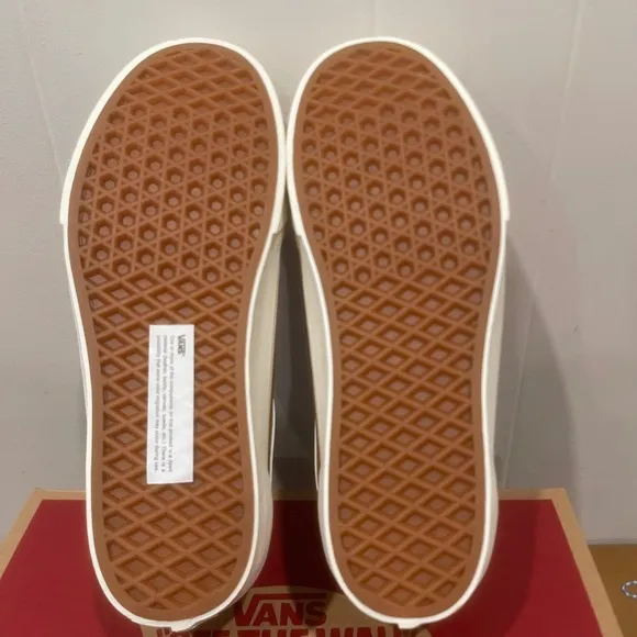 Vans Ward Lo Platform Suede Sneakers Casual Shoes Brown White Women's Size 8.5