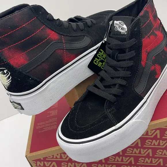 Vans WMNS Glow in the Dark High-Top Platform Sneakers Sk8-Hi Tapered Stackform