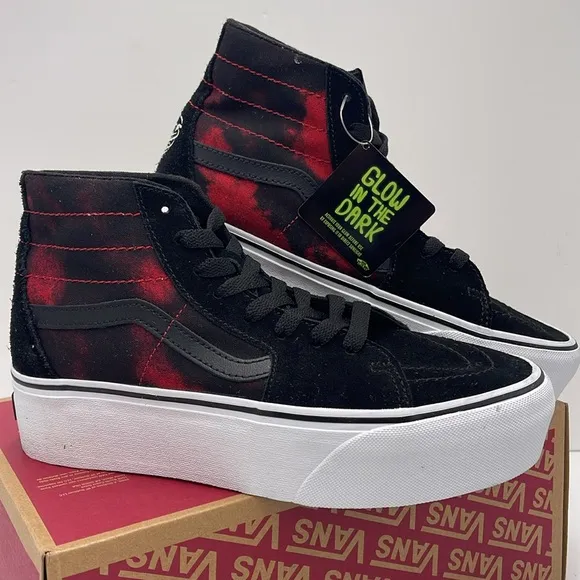 Vans WMNS Glow in the Dark High-Top Platform Sneakers Sk8-Hi Tapered Stackform