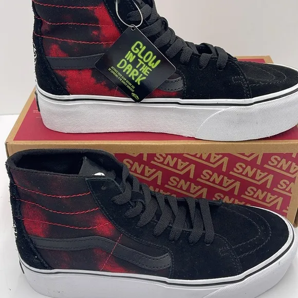 Vans WMNS Glow in the Dark High-Top Platform Sneakers Sk8-Hi Tapered Stackform