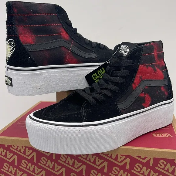 Vans WMNS Glow in the Dark High-Top Platform Sneakers Sk8-Hi Tapered Stackform