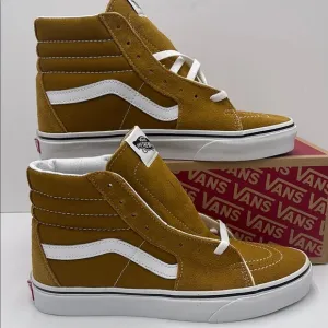 Vans WMNS High-Top Sneakers in Mustard White Sk8-HiColor Theory Golden Brown