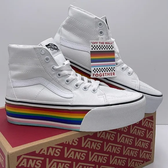 Vans WMNS Sk8-Hi Tapered Pride Rainbow Platform Sneakers VN0A7Q5PRNC