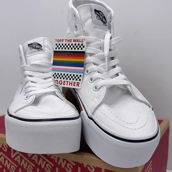 Vans WMNS Sk8-Hi Tapered Pride Rainbow Platform Sneakers VN0A7Q5PRNC