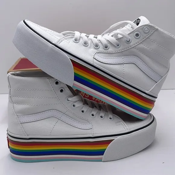 Vans WMNS Sk8-Hi Tapered Pride Rainbow Platform Sneakers VN0A7Q5PRNC