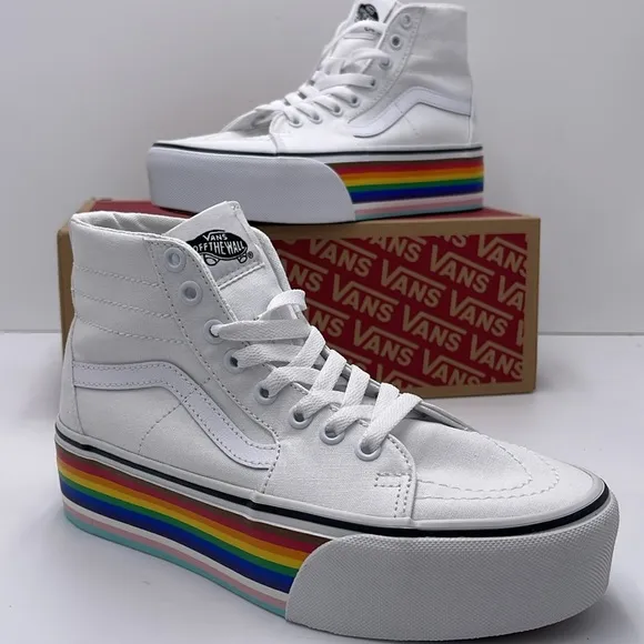 Vans WMNS Sk8-Hi Tapered Pride Rainbow Platform Sneakers VN0A7Q5PRNC