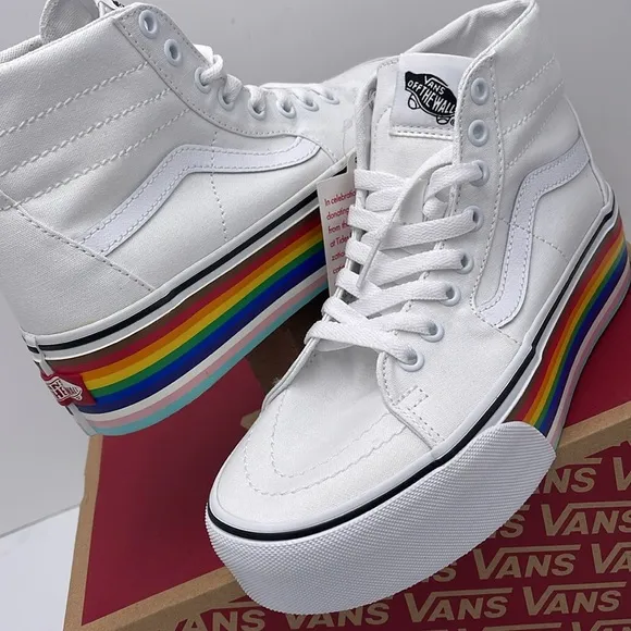 Vans WMNS Sk8-Hi Tapered Pride Rainbow Platform Sneakers VN0A7Q5PRNC
