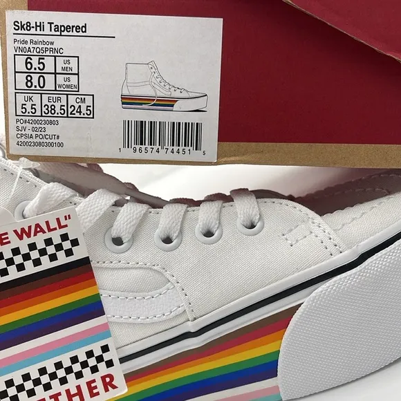 Vans WMNS Sk8-Hi Tapered Pride Rainbow Platform Sneakers VN0A7Q5PRNC