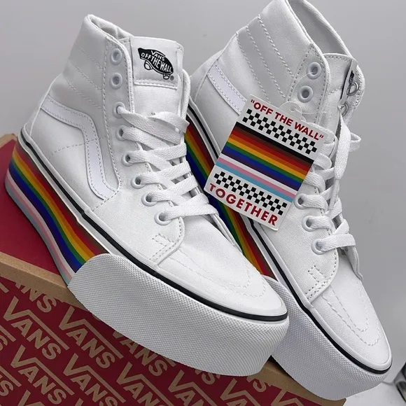 Vans WMNS Sk8-Hi Tapered Pride Rainbow Platform Sneakers VN0A7Q5PRNC