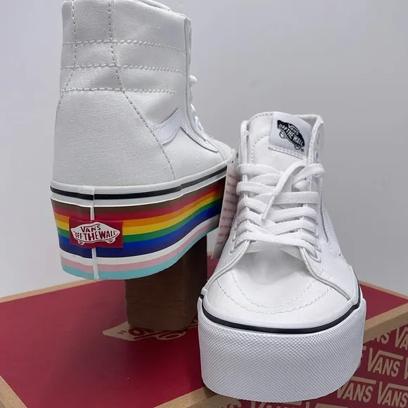 Vans WMNS Sk8-Hi Tapered Pride Rainbow Platform Sneakers VN0A7Q5PRNC