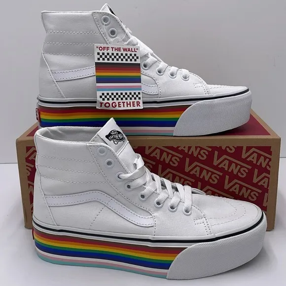 Vans WMNS Sk8-Hi Tapered Pride Rainbow Platform Sneakers VN0A7Q5PRNC
