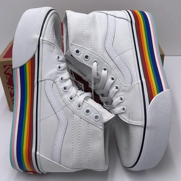 Vans WMNS Sk8-Hi Tapered Pride Rainbow Platform Sneakers VN0A7Q5PRNC