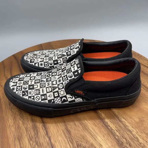 VANS x Cult Slip On Pro Black Checker Mens Size 7 Checkerboard