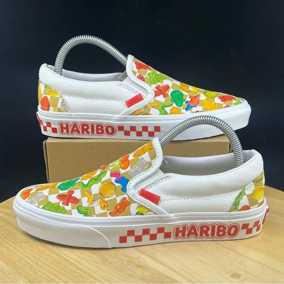 Vans x Haribo Gummy Classic Slip-On Shoes White Gold Womens Size 8 Sneaker New