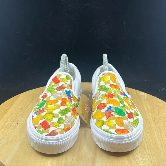 Vans x Haribo Gummy Classic Slip-On Shoes White Gold Womens Size 8 Sneaker New