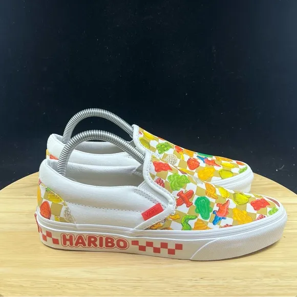 Vans x Haribo Gummy Classic Slip-On Shoes White Gold Womens Size 8 Sneaker New