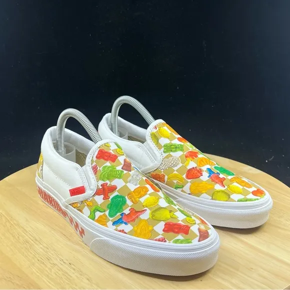 Vans x Haribo Gummy Classic Slip-On Shoes White Gold Womens Size 8 Sneaker New