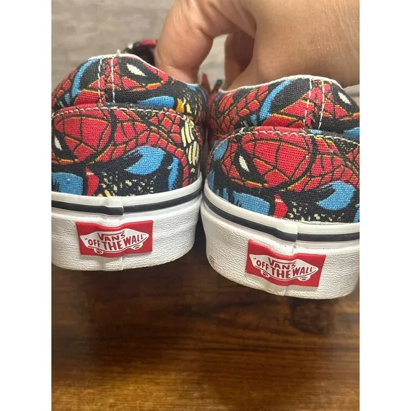 Vans x Marvel Spiderman Slip On Sneakers/Shoes Red Blue • Mens US Size7