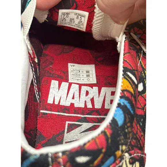 Vans x Marvel Spiderman Slip On Sneakers/Shoes Red Blue • Mens US Size7