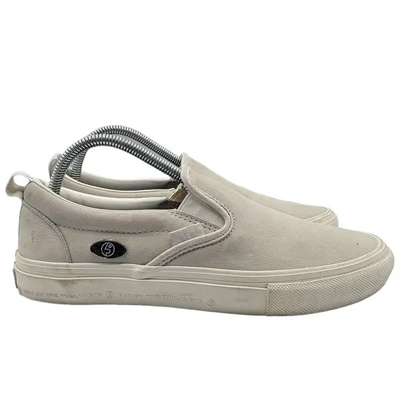 Vans x Public Skate Slip On Mens 8 White Skateboarding Shoes Out The Public Eye