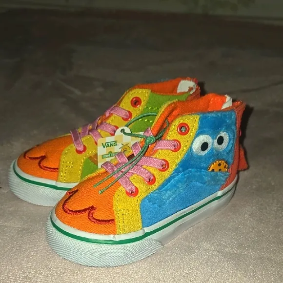 VANS x SESAME STREET Sk8-hi Zip Cookie Monster Oscar Grouch Toddler 5.0 *nwt