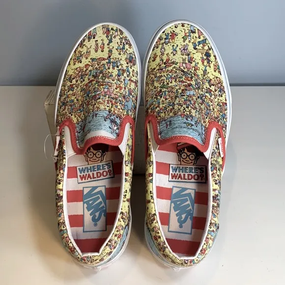 Vans x Where's Waldo Slip-On Shoes  NEW!