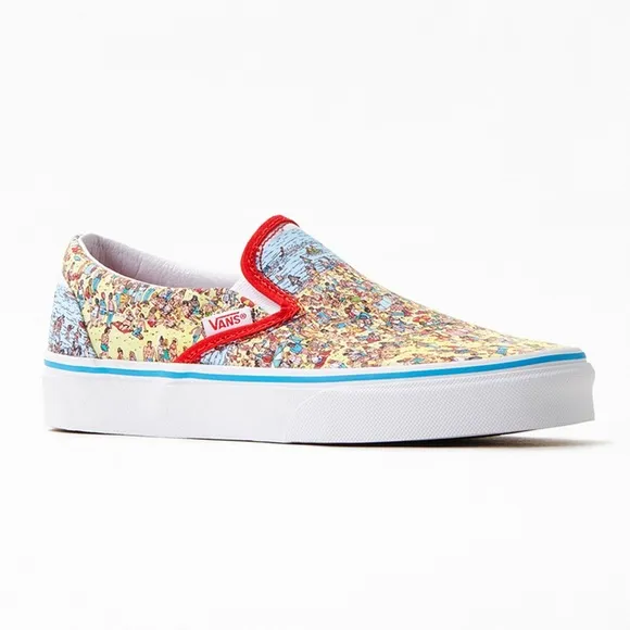 Vans x Where's Waldo Slip-On Shoes  NEW!