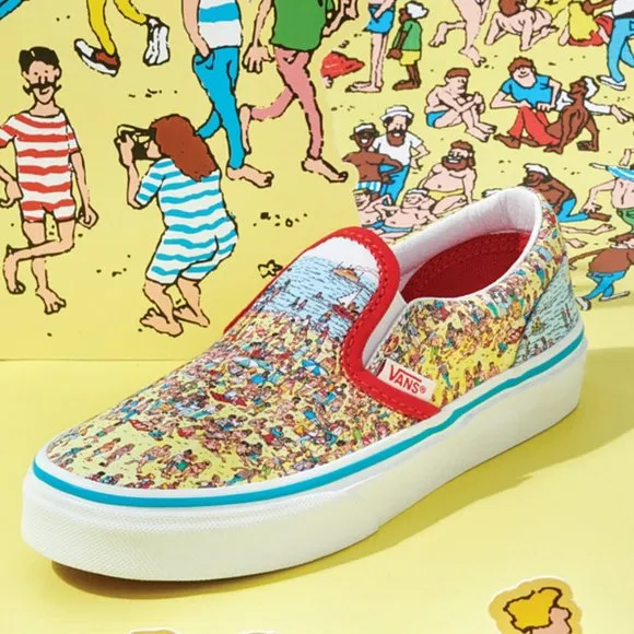 Vans x Where's Waldo Slip-On Shoes  NEW!