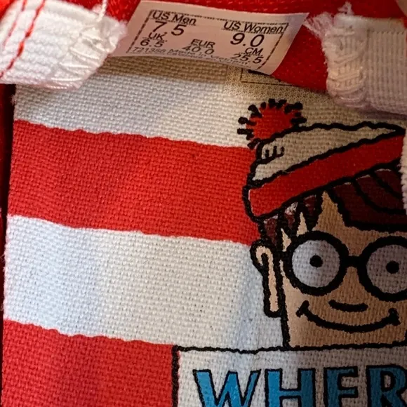 Vans x Where's Waldo Slip-On Shoes  NEW!