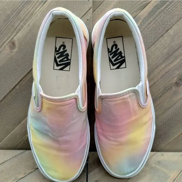 Vans Classic Slip On Aura Shift Multicolor‎ Casual Sneakers Womens Size 6.5