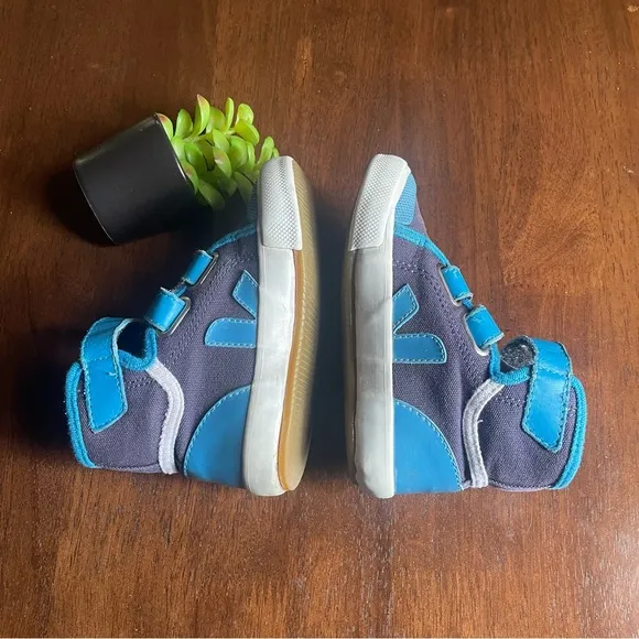 VEJA Blue &amp; White High Top Sneakers Size 8.5