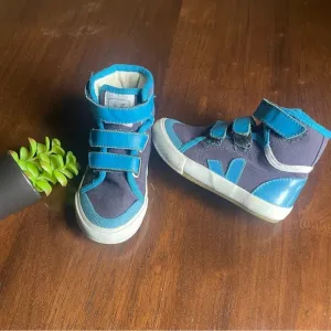 VEJA Blue &amp; White High Top Sneakers Size 8.5
