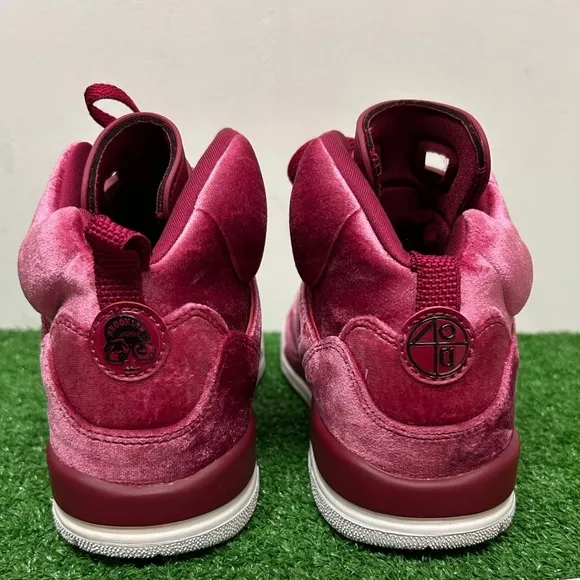 Velvet High-Top Sneakers in Rich Burgundy
