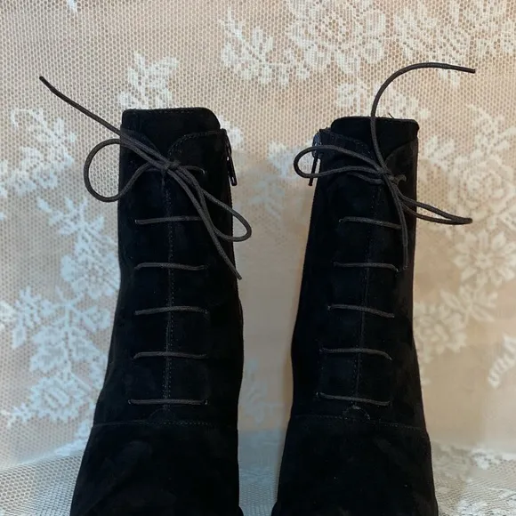 Vero Cuoio || Luxury Italian Leather Steampunk Lace Up Heeled Granny Boots 7.5