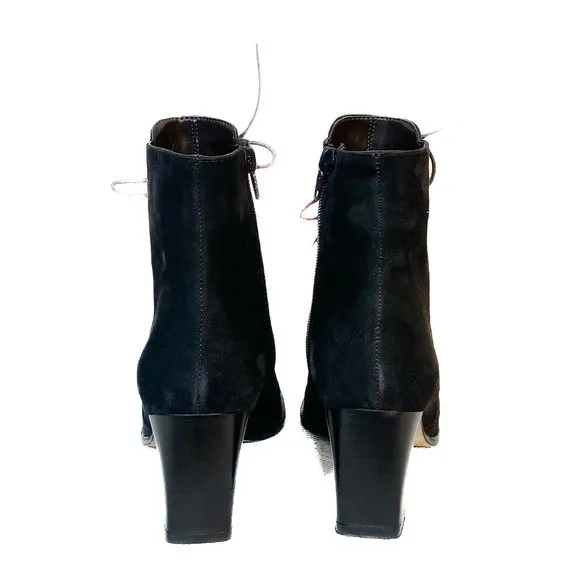 Vero Cuoio || Luxury Italian Leather Steampunk Lace Up Heeled Granny Boots 7.5
