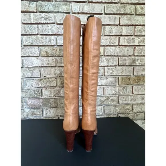 Veronica Beard Vesper 95MM Leather Knee-High Boots Size 7