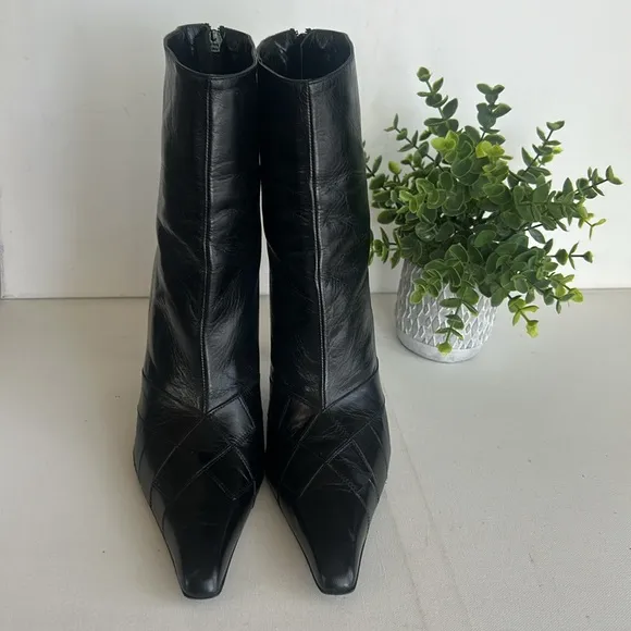 Versace Black Heeled Boots With Stiletto Heel