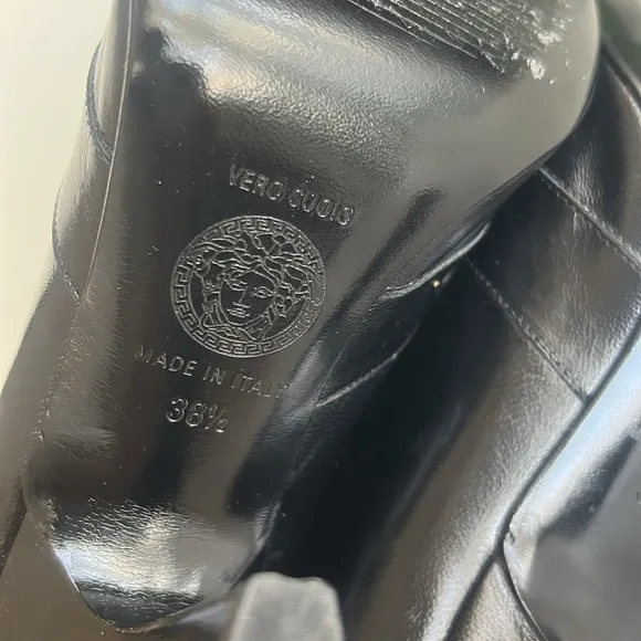 Versace Black Heeled Boots With Stiletto Heel