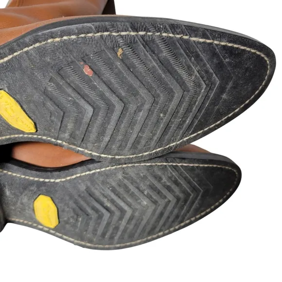 Vibram Mason Western tan leather cowboy boots Size 10D