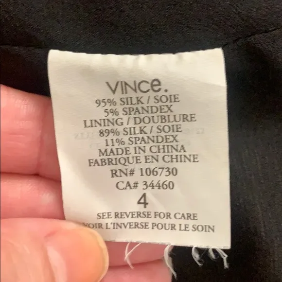 VINCE Abstract Print Silk pencil skirt EUC